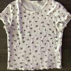 White Floral Crop Top